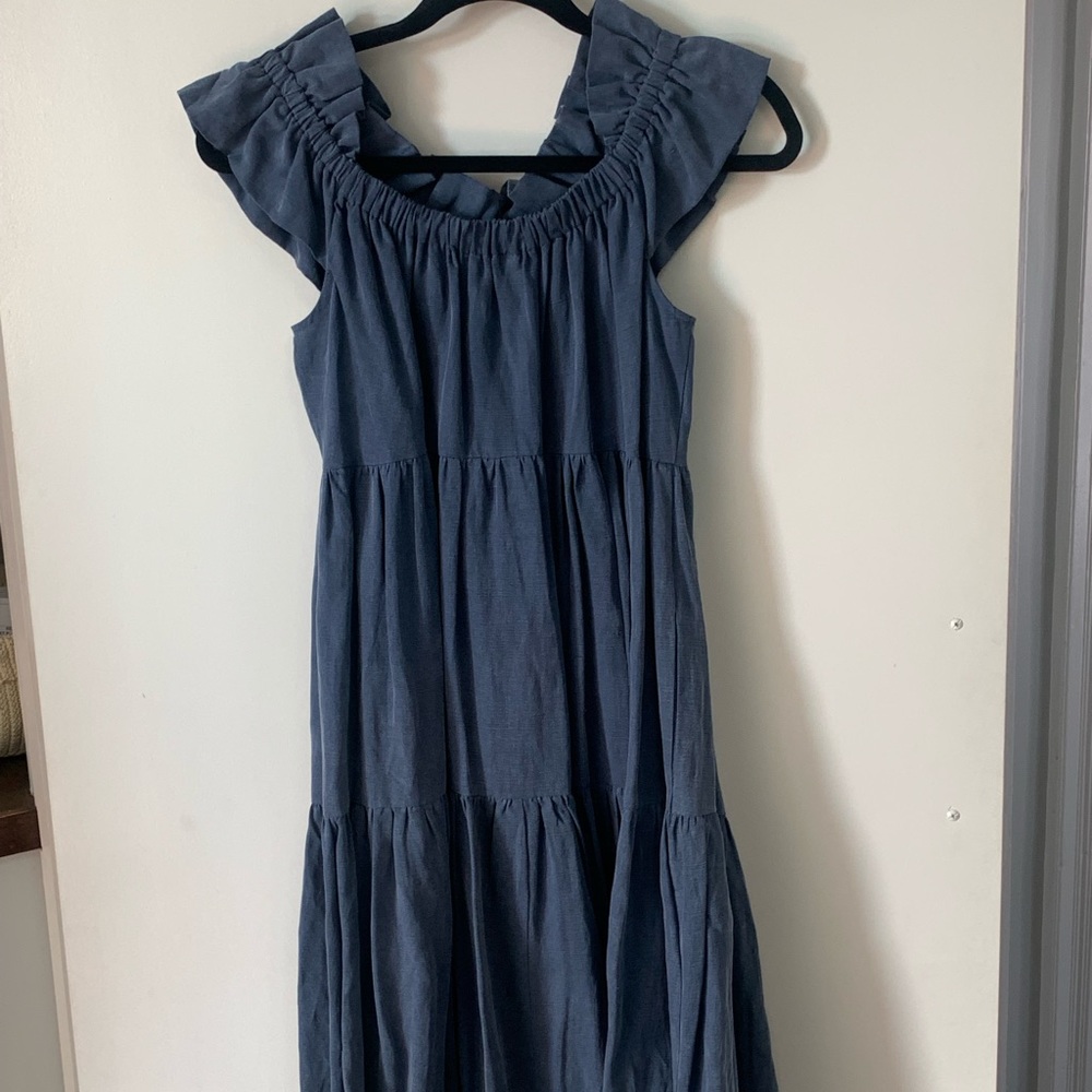 Ulla Johnson Chambray Tiered Olivia Dress 4